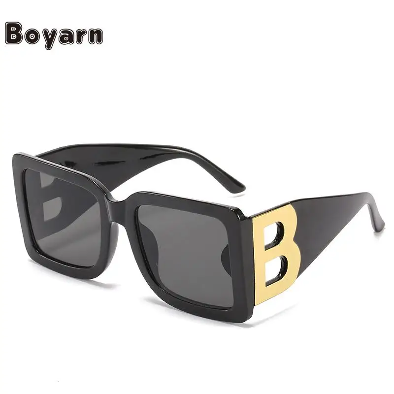 

Boyarn Big Frame Dazzling Color Men And Women All-match Personality Sunglasses Hot Sale Ins Style Fashion Big Frame Sun Glasses