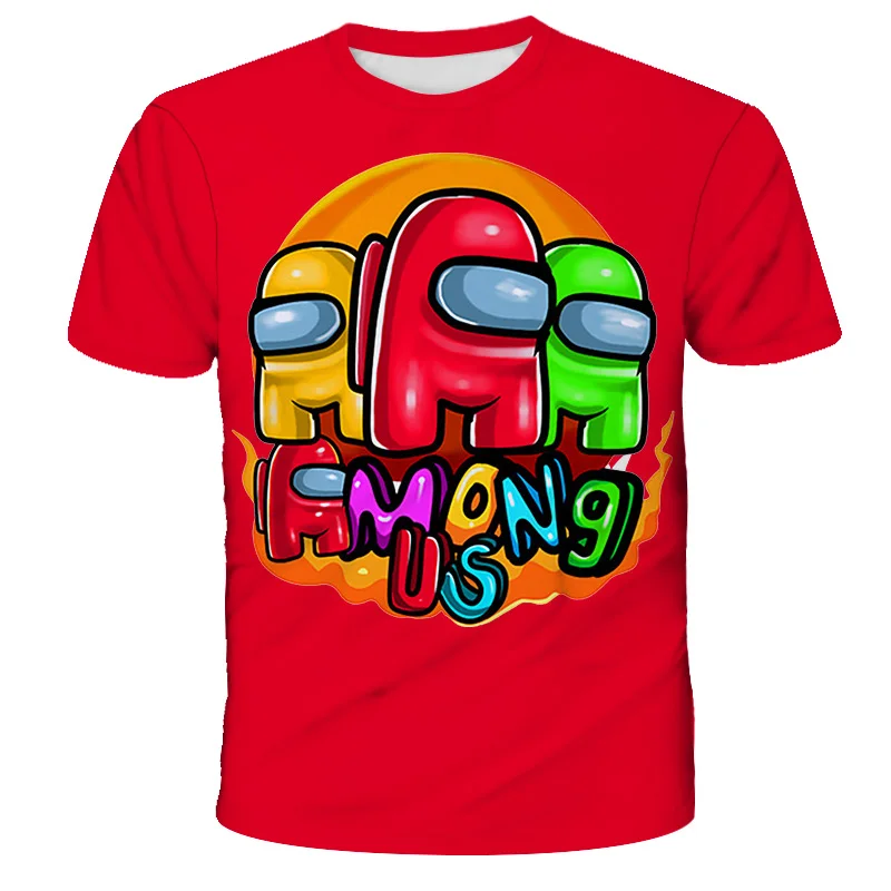 

2021 Kawaii Game Among Us Kids T Shirt Children Clothes Summer Cartoon T-shirt For Girls Kid Boys Unisex Arajuku