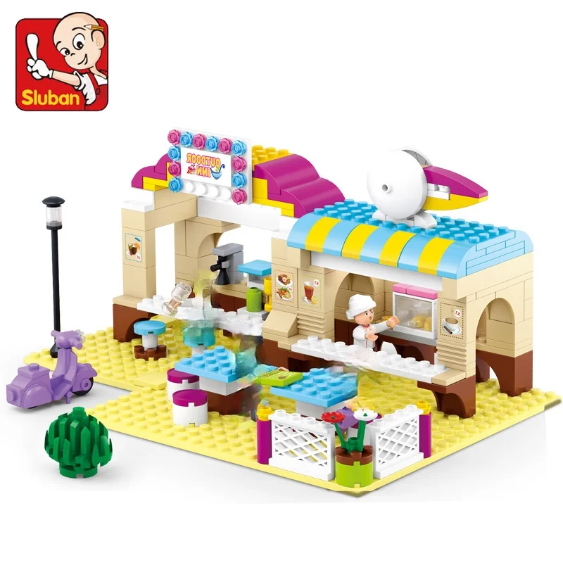 

Sluban Building Block Girl Dream Friends Restaurant 257pcs Educational Bricks girl friends Toy christmas birthday Gifts