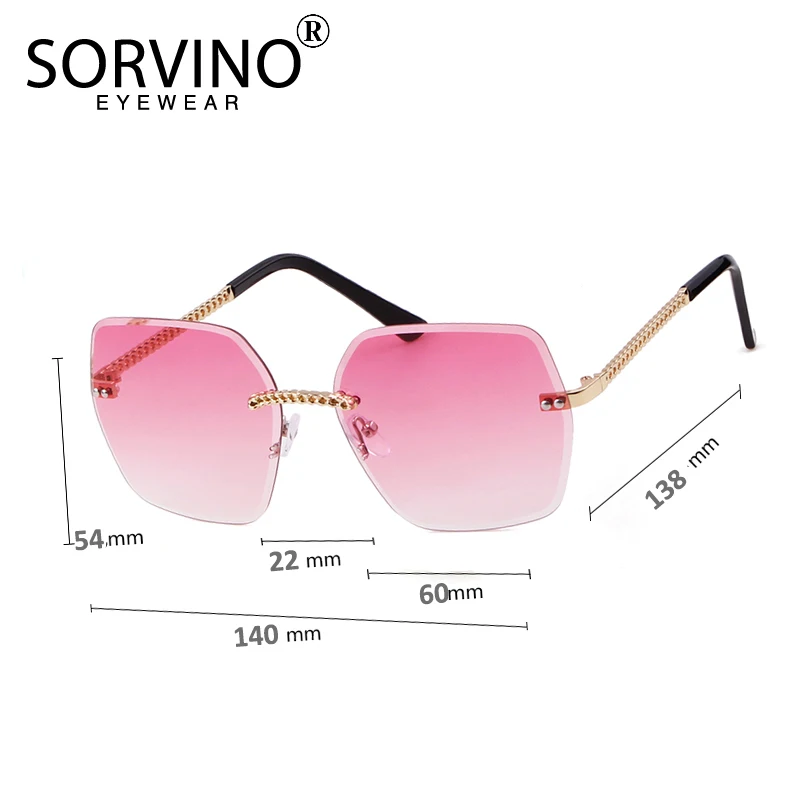 Женские очки от солнца SORVINO оранжевые квадратные в стиле ретро роскошные