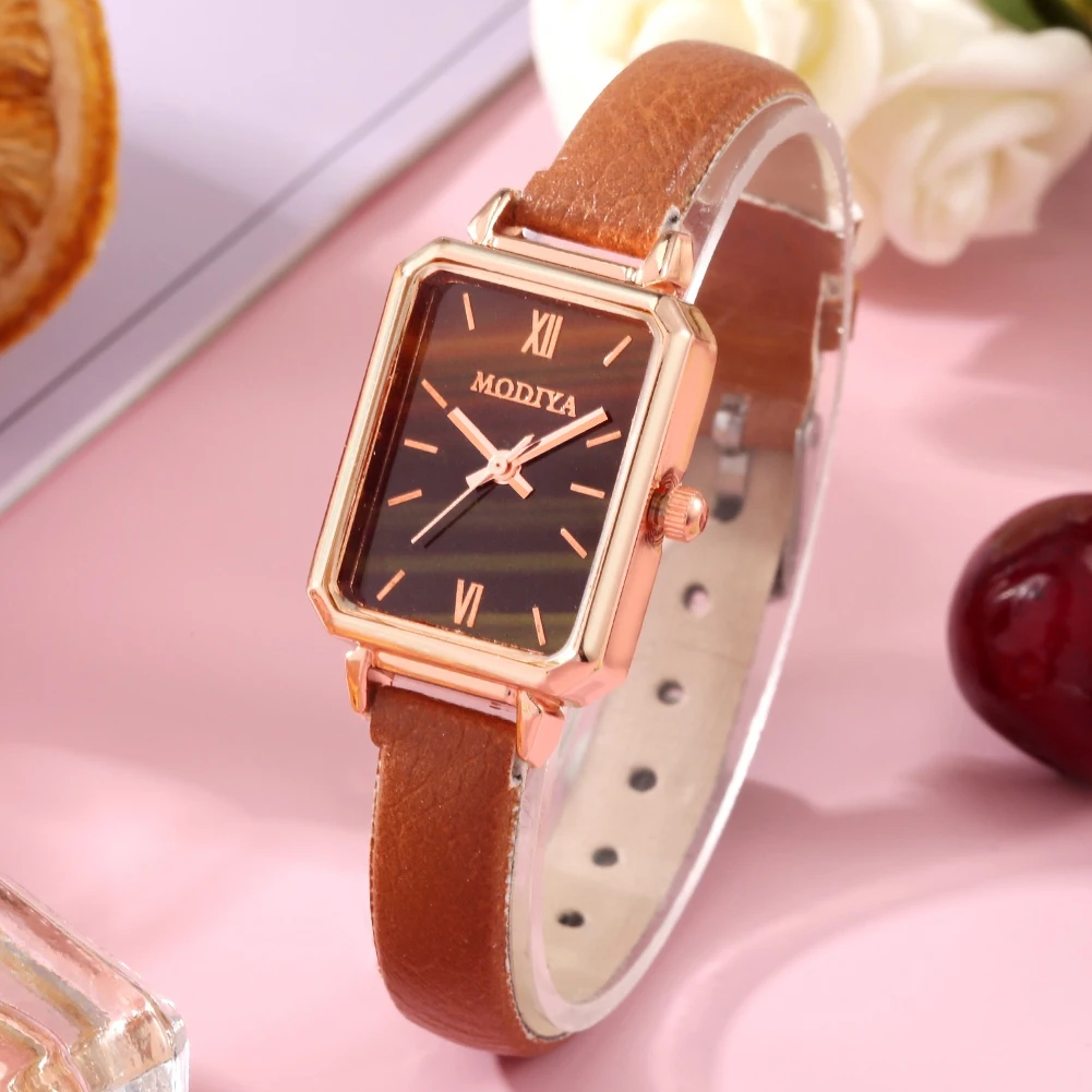 

Fashion Black Leather Belt Watch for Women Female Rectangle Quartz Wristwatches Simple Ladies Watches 2021 Gifts