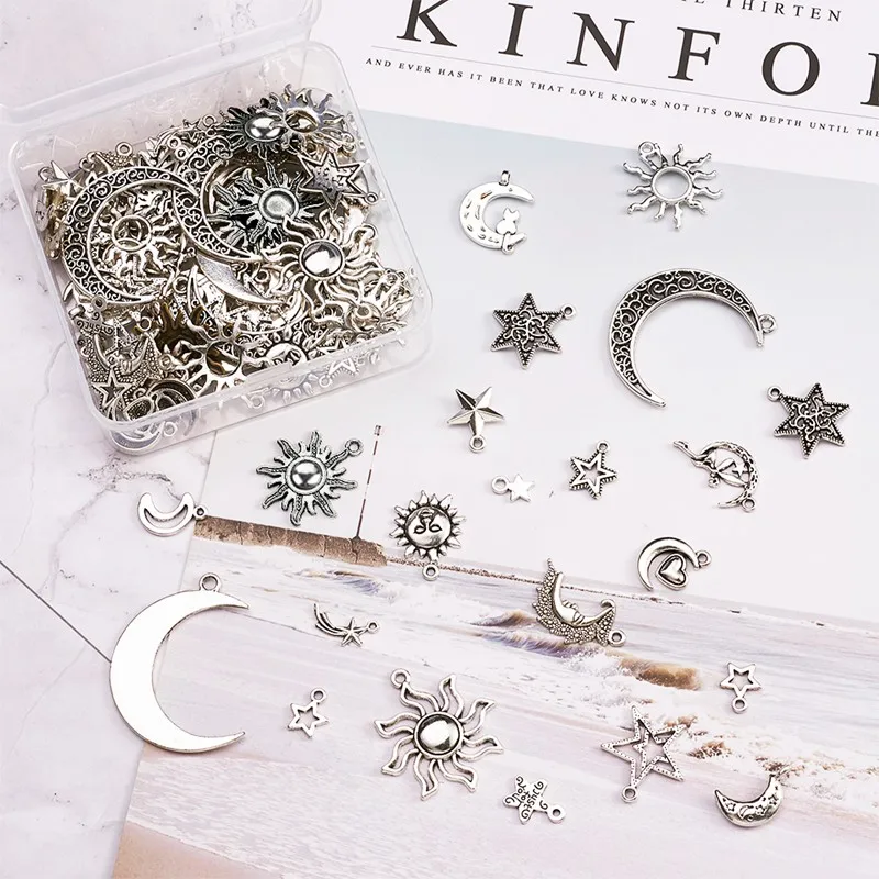 100 шт./коркор. подвески из сплава в тибетском стиле смешанных форм луна солнце
