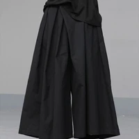 ladies pant skirt casual pants wide leg pants spring and summer new brunet loose strap design youth fashion versatile pants
