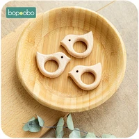 bopoobo 10pc lovey small wooden bird teether baby nursing accessories classic sensory toy new baby gift organic baby teether