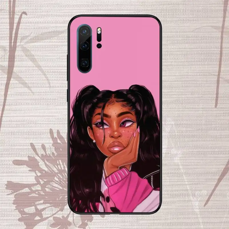 

Make Money Black Head girl Phone Case For Huawei honor Mate P 9 10 20 30 40 Pro 10i 7 8 a x Lite nova 5t