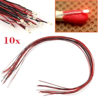 10pcsset new t0603wm pre soldered micro litz wired leads red smd led 200mm length durable lighting accessories