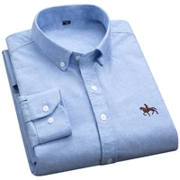 8xl 100 cotton oxford casual long sleeve shirt slim fit shirt men plaid solid color striped shirt tops camisa social streetwear