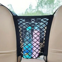 car inner sundries storage mesh bag trunk seat back holder elastic water bottle snack net organizer netting l7w1