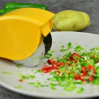 herb rolling roll rollers mincer manual hand scallion cutter slicers 6 stainless steel blade kitchen vegetable chop