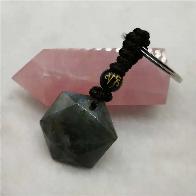 Прямая поставка натуральный энергетический камень Серый лабрадорит 6 звезд