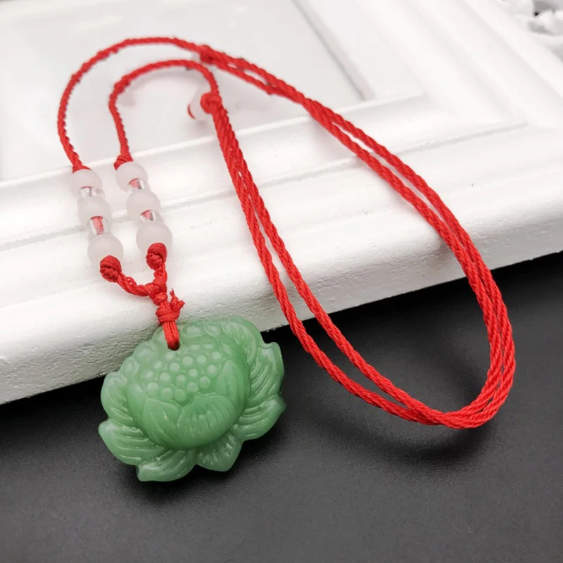 Ожерелье с подвеской в этническом стиле имитацией Нефритового лотоса для мужчин