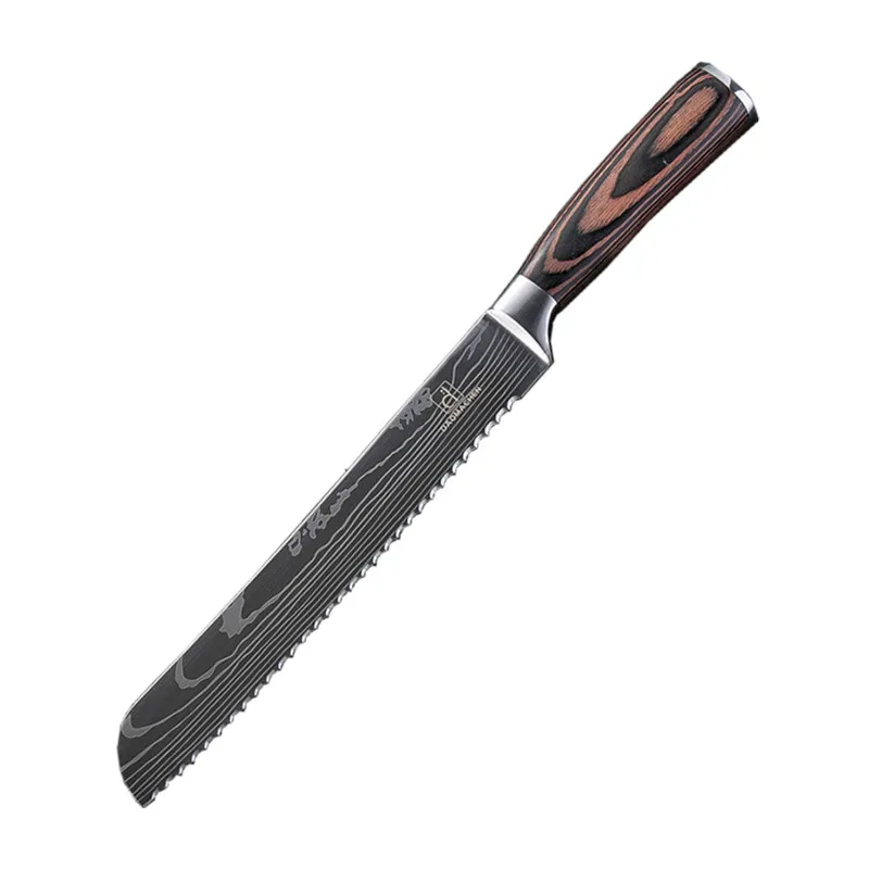 Нож шеф-повара с лазерным Дамасским узором острый нож сантоку нож-Кливер для