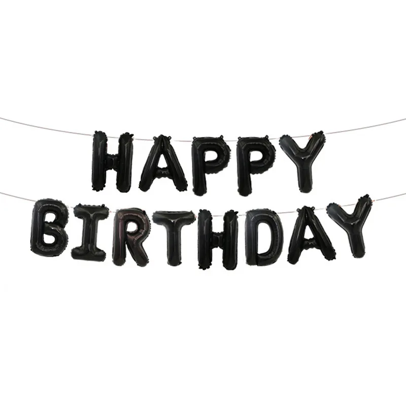 

16 Inch Birthday Foil Balloons13 Pcs Letters Balloon Kids Adult Birthday Party Decoration Background Wall Birthday Balloons Set