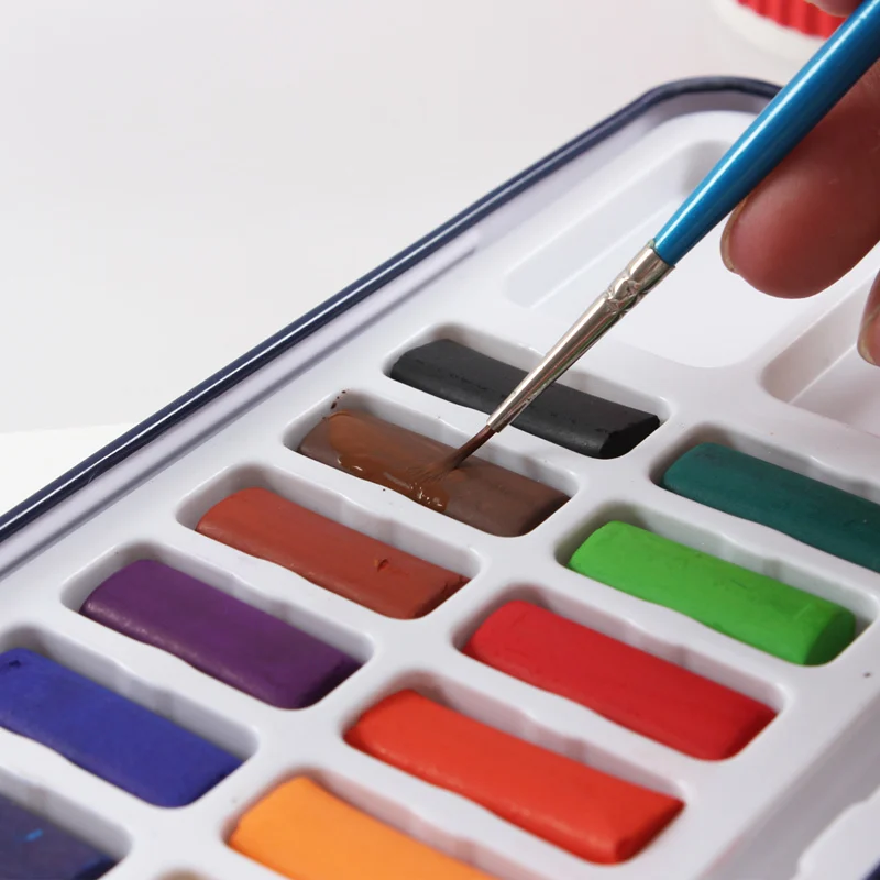 18/24 цветная однотонная портативная жестяная коробка набор красок для школьников