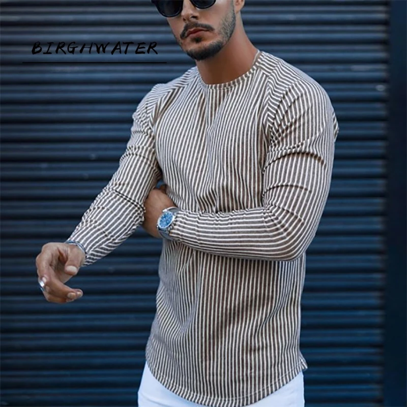 Футболка мужская в полоску Повседневная модная тенниска брендовая майка стиле