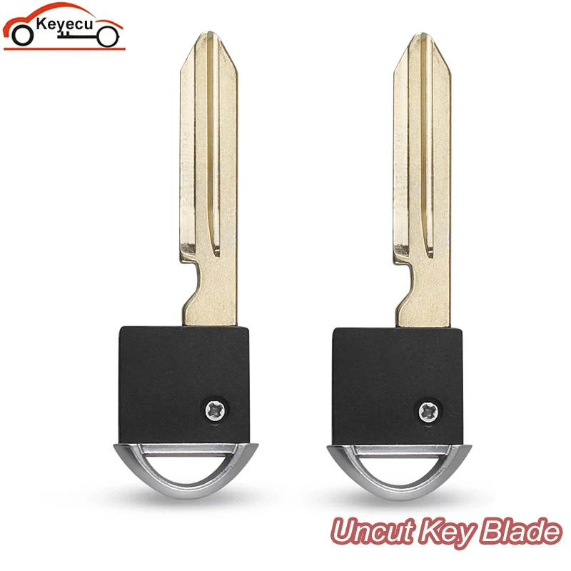 

KEYECU 2x Smart Proximity Remote Fob Uncut Blade Insert Car Key Cover Case Styling For Nissan for Infiniti Smart Prox Emergency