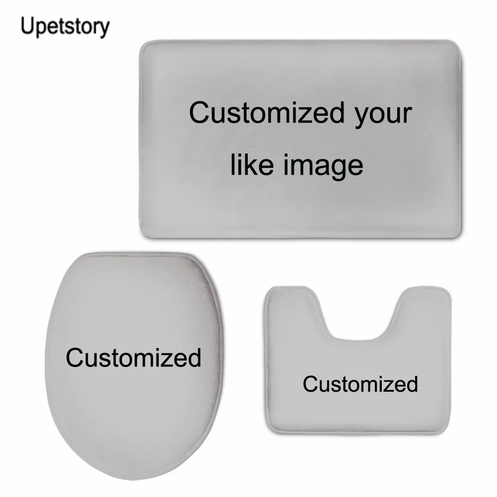 

Upetstory Custom Toilet Seat Cover Bathroom Accessories Bath WC Non-Slip Mat Contour Rug with Lid Cover 3 Pieces/Set
