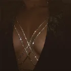 Сексуальная цепочка бюстгальтер Rhinestone, женское украшение для тела, нагрудная цепочка, Пляжная цепочка с кристаллами, блестящие очаровательные украшения для женщин, подарок