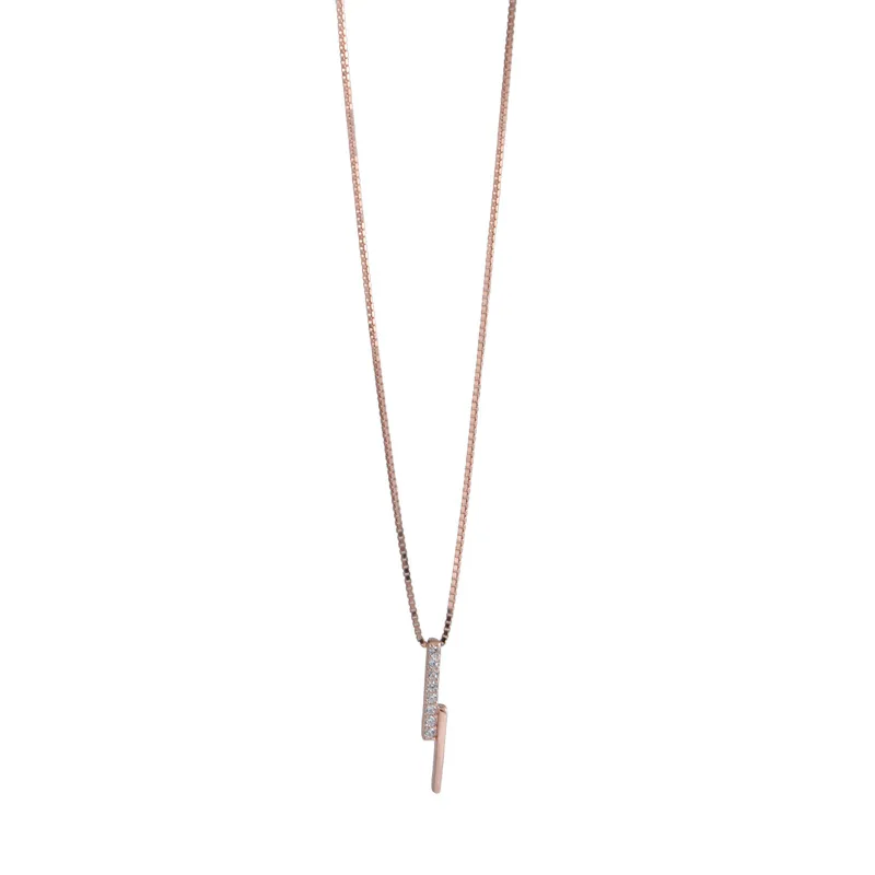 Silvology 925 Sterling Silver Vertical Bar Zircon Necklace for Women Strip Luxury Pendant Festival Jewelry | Украшения и