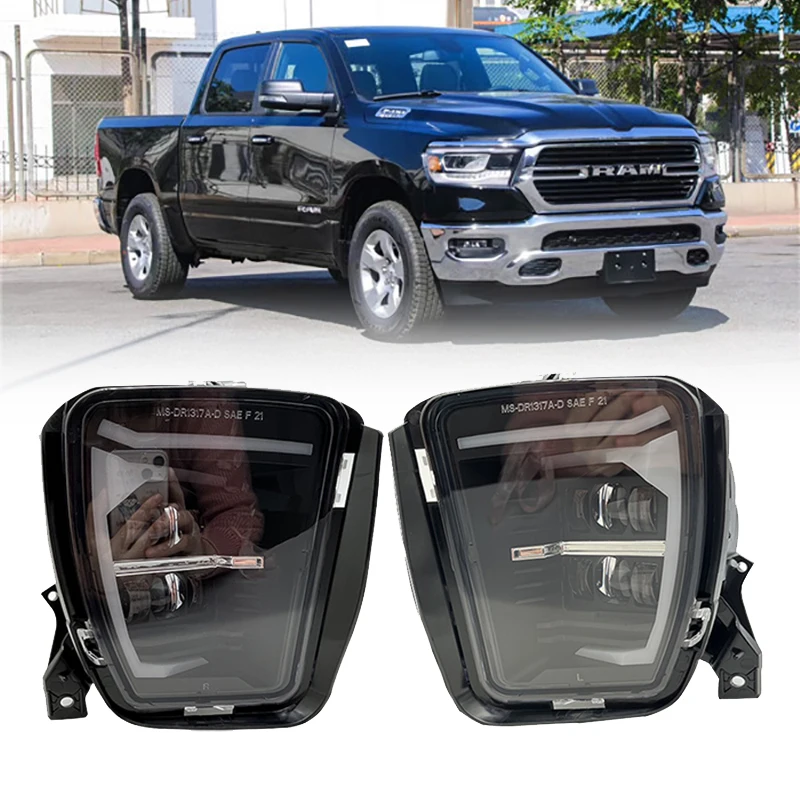 

2PCS 48W Black Chrome LED Fog Lamps Auxiliary Light Replacement for Dodge Ram 1500 Pickup 2013 2014 2015 2016 2017 2018