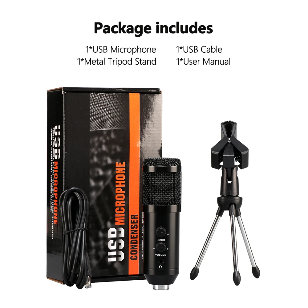 tkl usb microphone podcast condenser microphone professional pc streaming uni directional mics kit for game recording youtube free global shipping