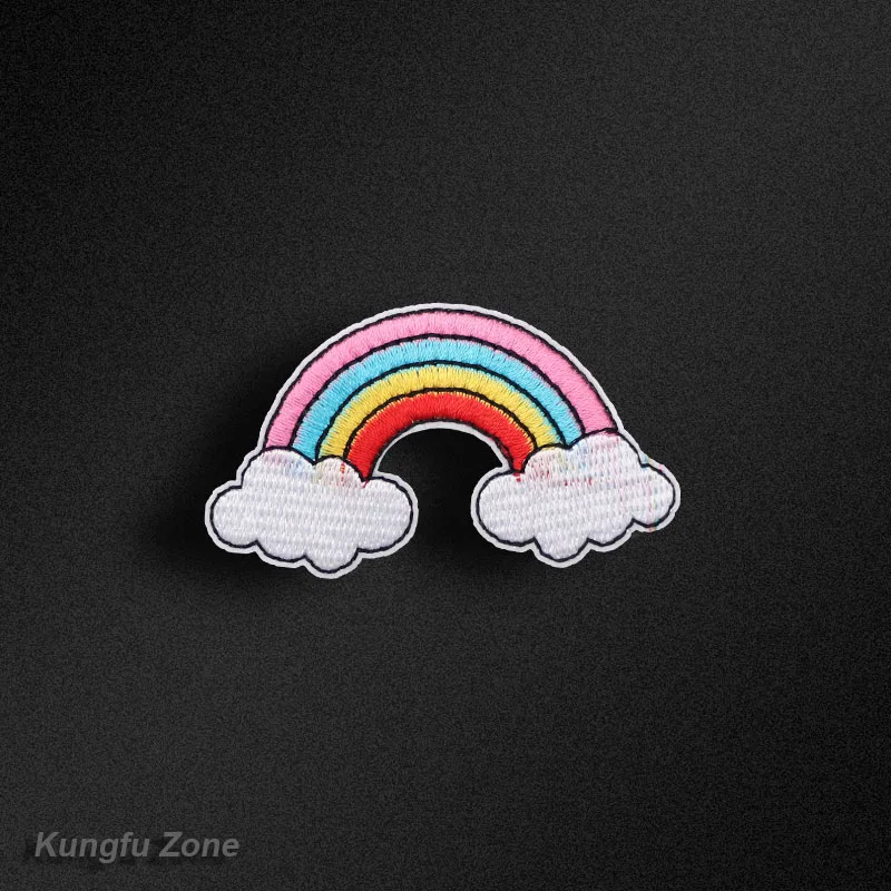 Embroidered Patches for Clothing Iron on Patch Cartoon Rainbow Applique Badge Donuts Cute Parches Garment Accessory Washable DIY | Дом и сад