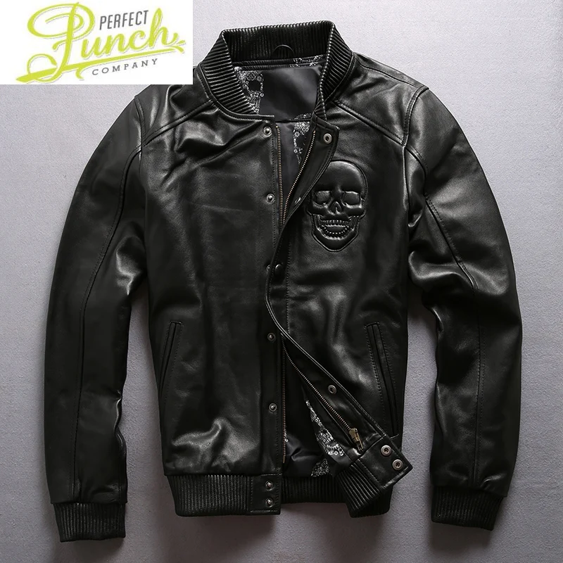 

Мужская байкерская куртка из мягкой натуральной кожи, черная мотоциклетная куртка из овечьей шкуры в винтажном стиле, большие размеры