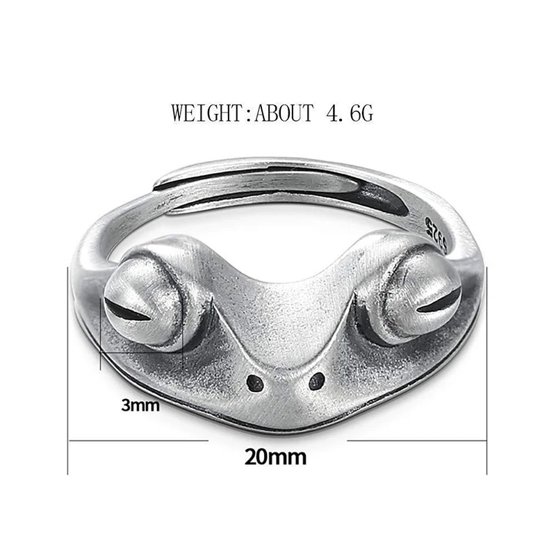 

Resizable Solid Color Open Ring Bohemian Unisex Statement Rings Women And Men Fashion Vintage Creative Gift Frog Ring
