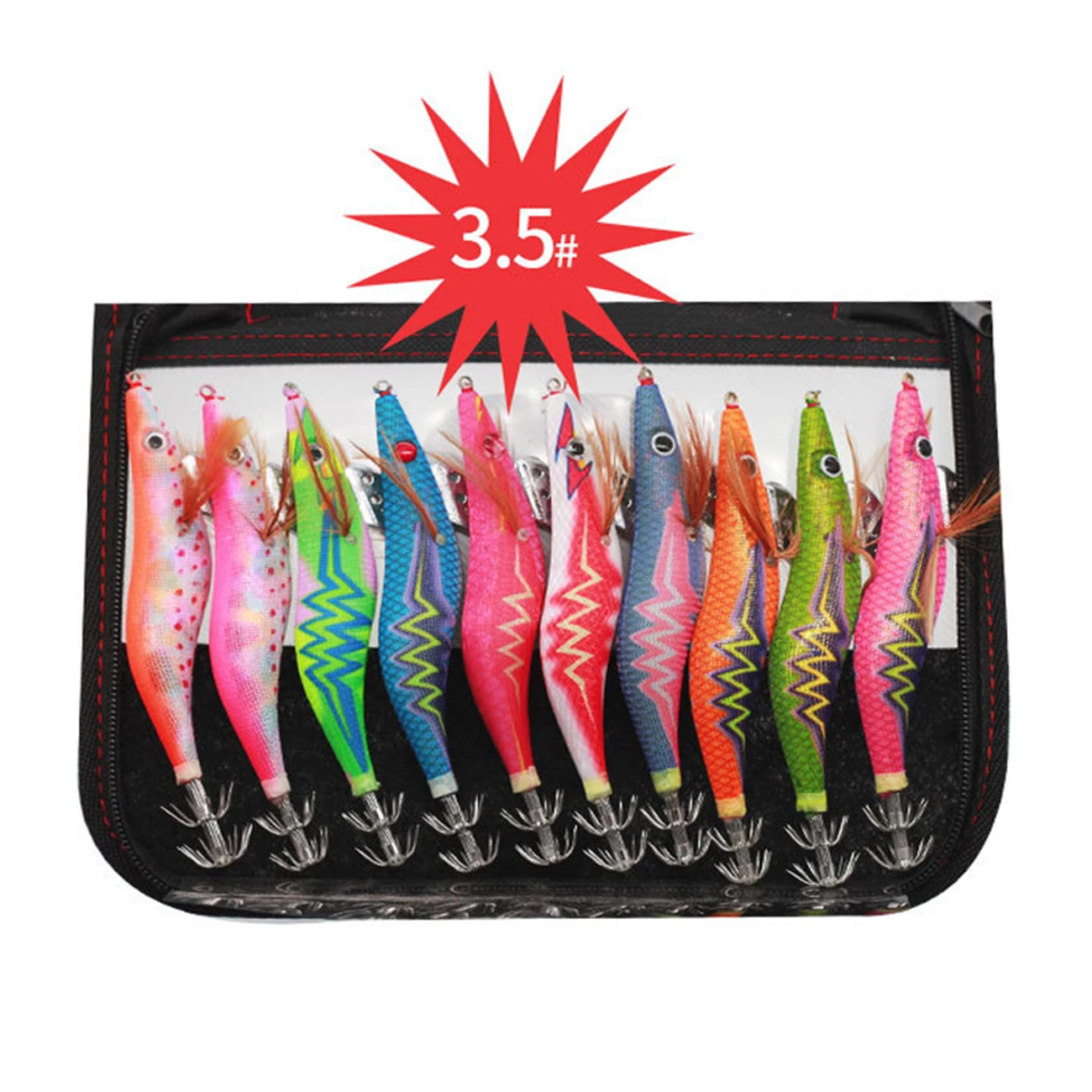 

10pcs Artificial Fishing Lure Squid Hook Jigs Octopus Shrimp Luminous Artificial Bait With Double Layer Hooks Fishing Tackle