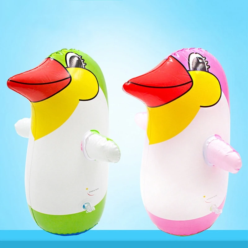 

Q0KB 36cm/45cm/70cm PVC Inflatable Toy Creative Lifelike Cartoon Penguin Tumbler for Children Kids Gifts Swimming Pool Beach