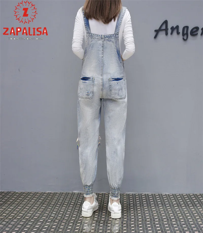 

Fashion Women Casual Loose Jumpsuits Hollow Out Design Tassel Pockets Decor Bead Embroidery Flowers Girl Overalls Leggings