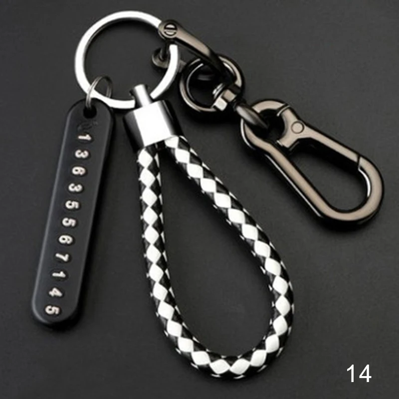 

Car Keychain with Anti-Lost Phones Number Card Car Key Pendant Split Rings Keyring Keychains Auto Vehicle Key Chain Accessories