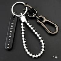 car keychain with anti lost phones number card car key pendant split rings keyring keychains auto vehicle key chain accessories