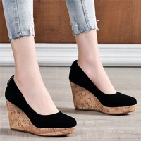 2021 casual shoes women genuine leather high heel pumps shoes female low top platform wedges ankle boots ladies mary jane shoes
