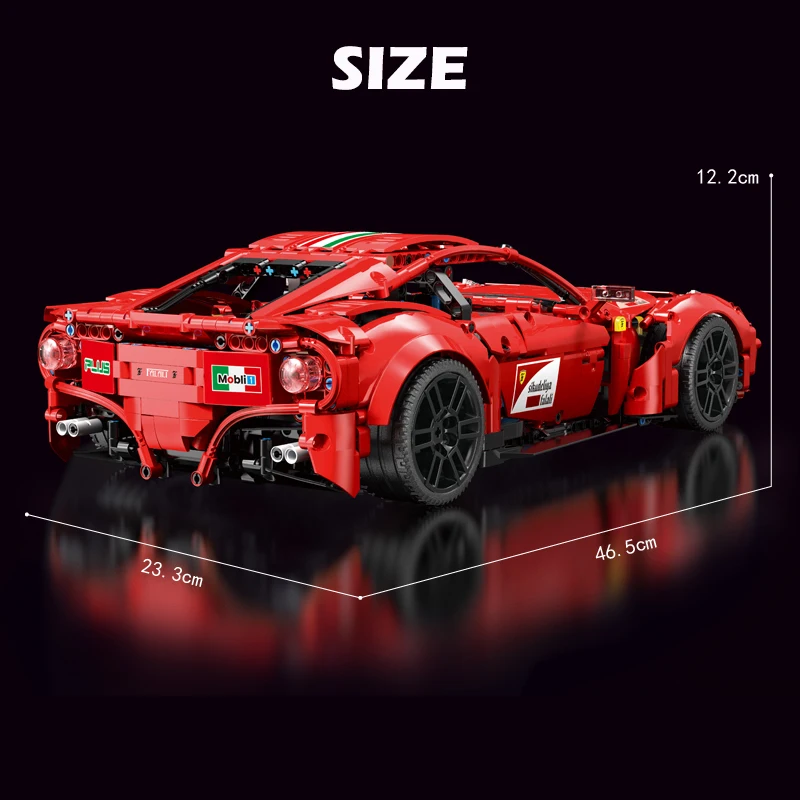 

T5001 1782pcs MOC 66207 Red Supercar F12 Berlinetta 1:10 Model City Car Building Blocks Brick Toy Gift Set For Boys