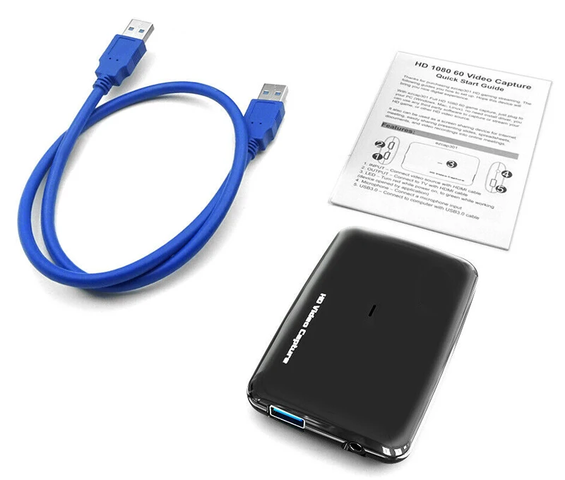 NO Packing Box 4K HD Карта видеозахвата USB 3,0 игра ТВ программы запись коробка рекордер поддержка микрофона в микрофоне 1080P 60fps ПК прямая трансляция - Цвет: NO Packing Box