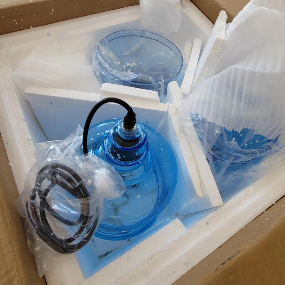 Потолочный подвесной светильник с водяными знаками стеклянная лампа синего