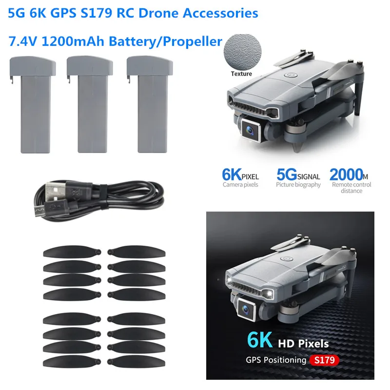 7,4 V 1200MAH аккумулятор Пропеллер и рычаг с двигателем для S179 5G 6K GPS WIFI FPV RC Drone S179 аккумуляторные лопасти и аксессуары