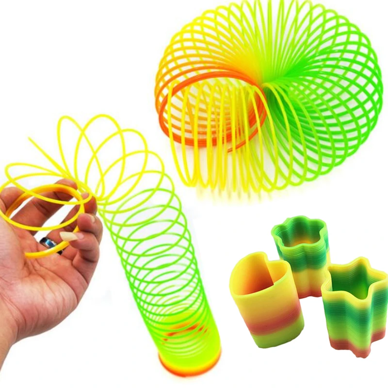 

Magic Bounce Toys Board Games for Children Anti-stress Magic Ring Spring Rainbow Board Game Kids children's day