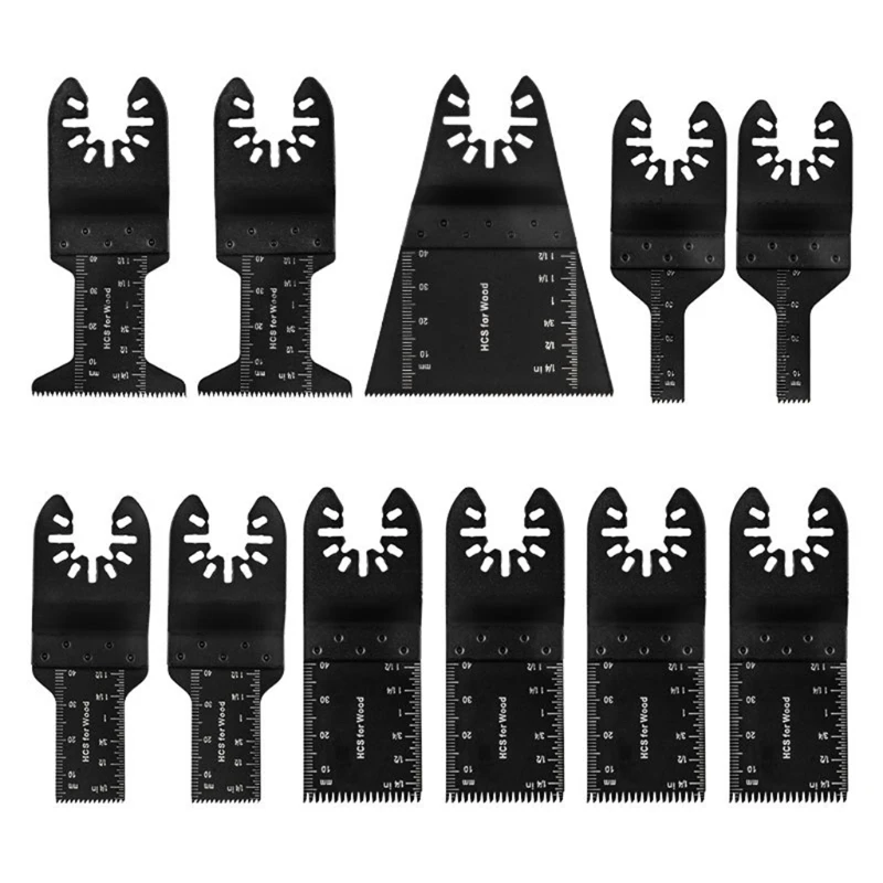 

M6CF 11pcs Saw Blades Universal Wood Metal Oscillating Multitool Quick Release Fit Treasure Oscillating Tool Blades