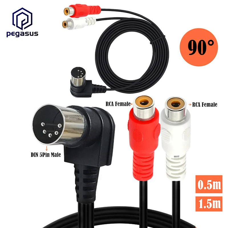 

MIDI DIN 5P Male to Dual 2RCA Phono Female/Male Socket Jack MF MM Audio Extension Cord Cable 0.5m/1.5m