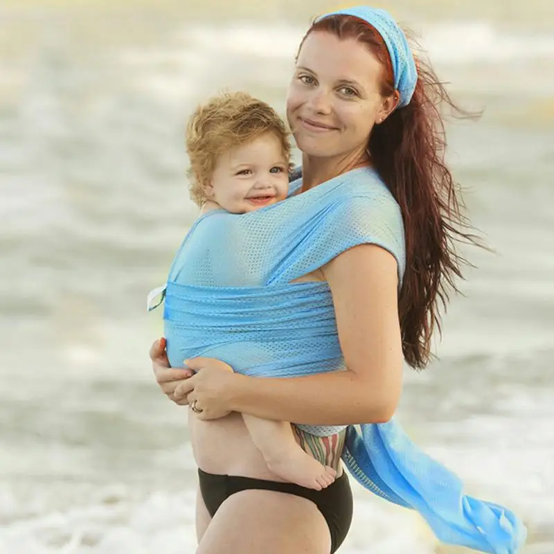 Хлопковая детская переноска на бретельках мягкая дышащая накидка пояс для