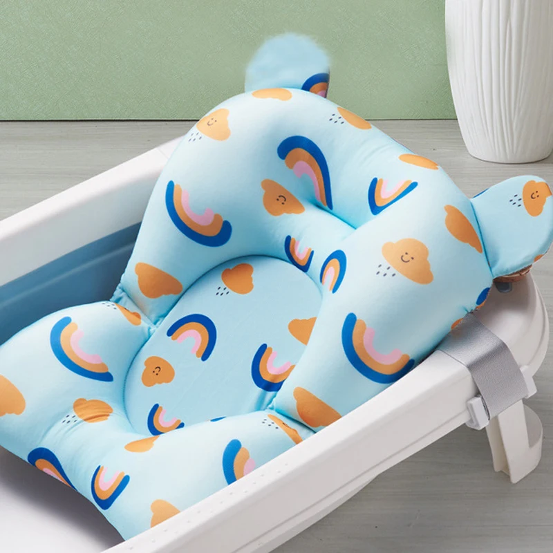 

Baby Bath Seat Support Mat Foldable Baby Bath Tub Pad & Chair Newborn Bathtub Pillow Infant Anti-Slip Soft Comfort Body Cushion