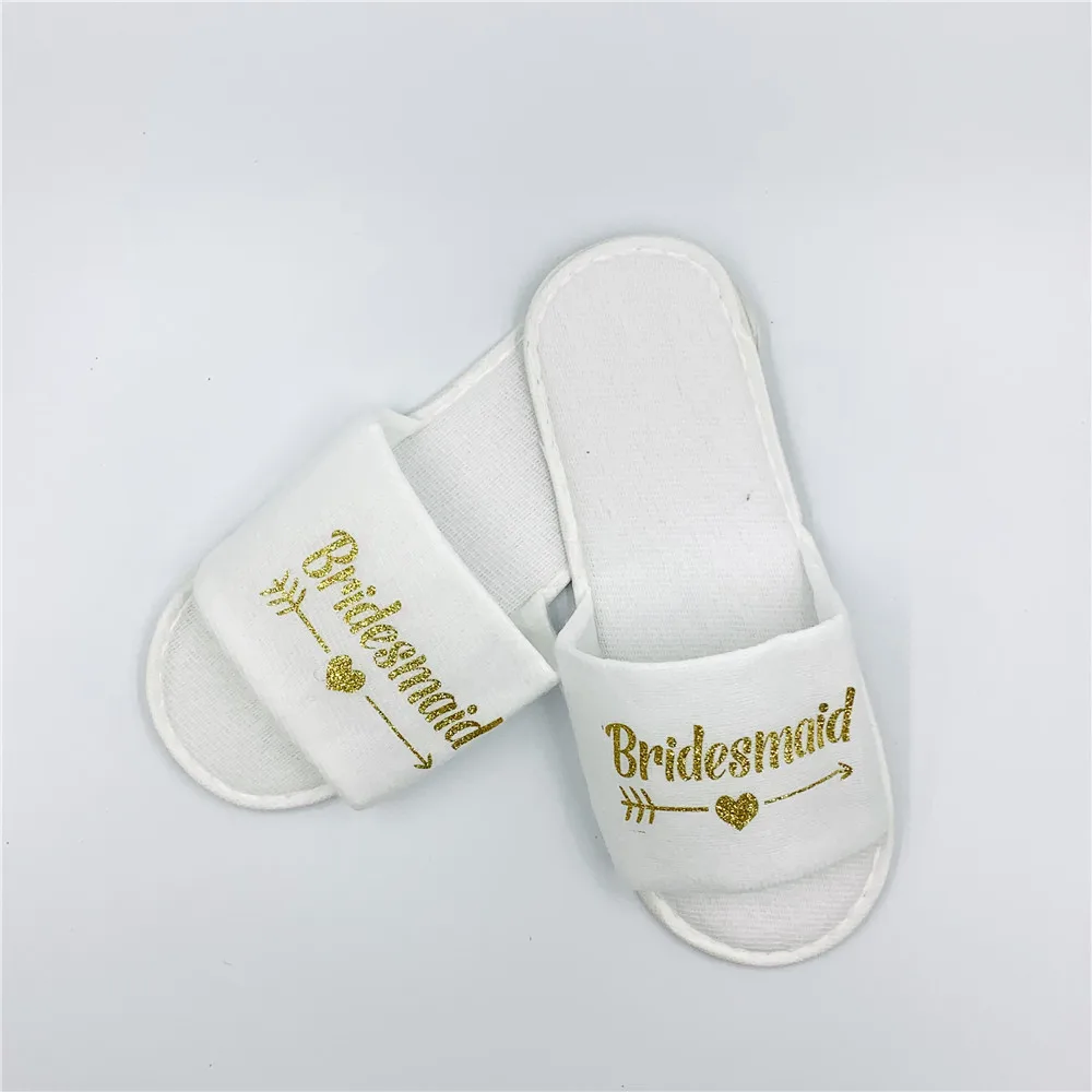 S1 Golden Bridesmaid Свадебные украшения; мягкие тапочки для невесты; кожаные туфли для невесты; вечерние туфли для девичника; Q - Цвет: S1 Golden Bridesmaid