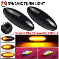 2pcs dynamic led side marker light turn signal indicator repeater light fit for toyota yaris corolla auris mk1 e15 rav4 mk3