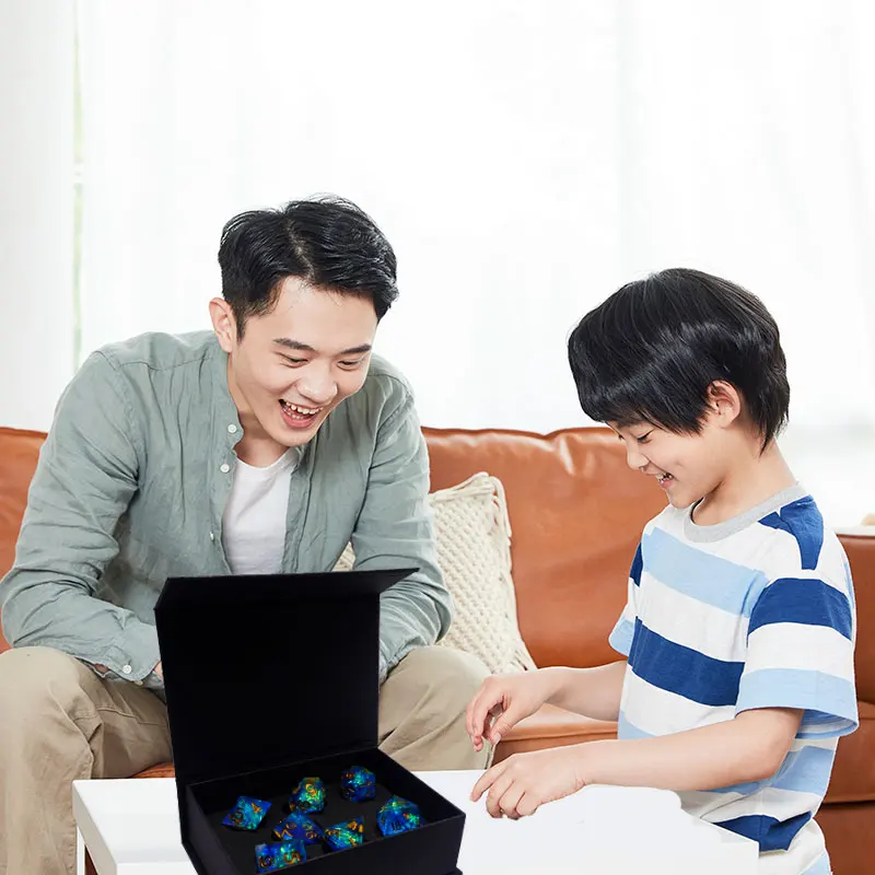 

Portable Game Dice 7 Sets Of Color Dice Group Game Tools Board Game Opaque Multi-Faced Dice Board Game DnD Board Game Playing