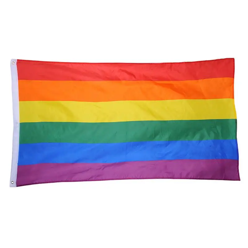 3size Rainbow Flag Lesbian Gay Parade Flags Colorful Peace Polyester Banner Hanging LGBT Pride Friendly Decoration | Дом и сад