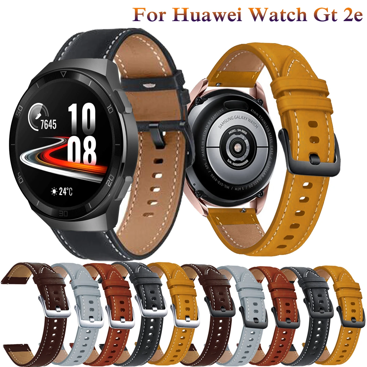 Nuovo per Huawei Watch GT 2 / Pro / 2E / GT 46mm cinturino cinturino in vera pelle 22mm cinturino orologio GT2 gt2e cinturino cinturino
