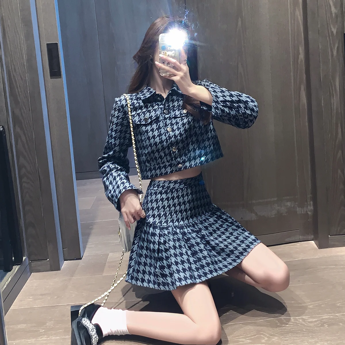 Denim Jacket 2021 Autumn Style Small Youthful Short Top Skirt Suit Fashion Rac |