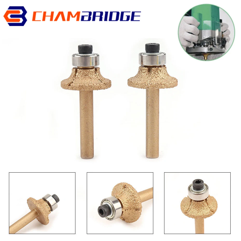1pc Diamond Router Bits With 6mm Round Shank for Granite Marble Cutter Profiling Cutting Stone Edge Engraving Tools | Инструменты
